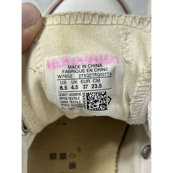 Converse ALL STAR White Canvas Lows Size 6.5 - Picture 7 of 13